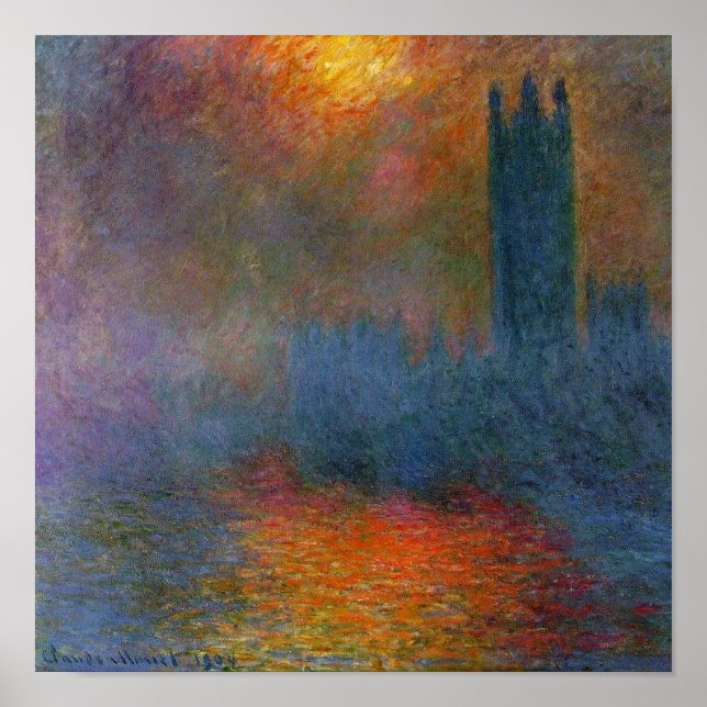 Affiche Claude Monet - Les Chambres du Parlement (Devant)