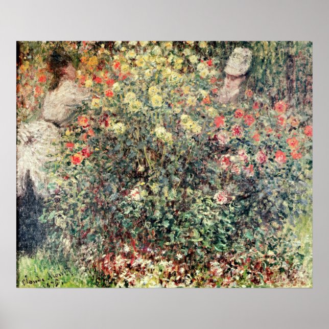 Affiche Claude Monet | Les femmes dans les fleurs, 1875 (Devant)