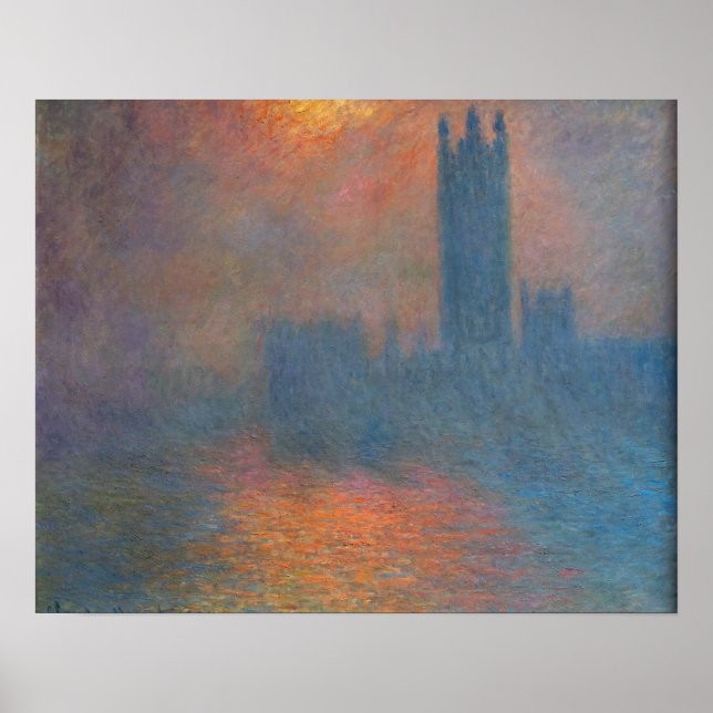 Affiche Claude Monet - Les maisons du Parlement Londres (Devant)