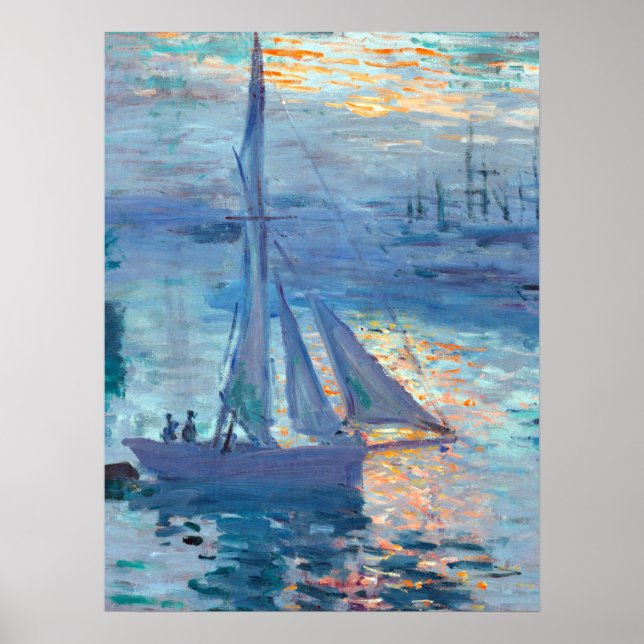 Affiche Claude Monet Lever de soleil sur la mer (Devant)