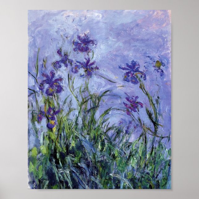 Affiche Claude Monet - Lilac Irises Mauves 1917 (Devant)