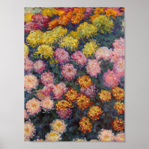 Affiche Claude Monet - Lit De Chrysanthèmes