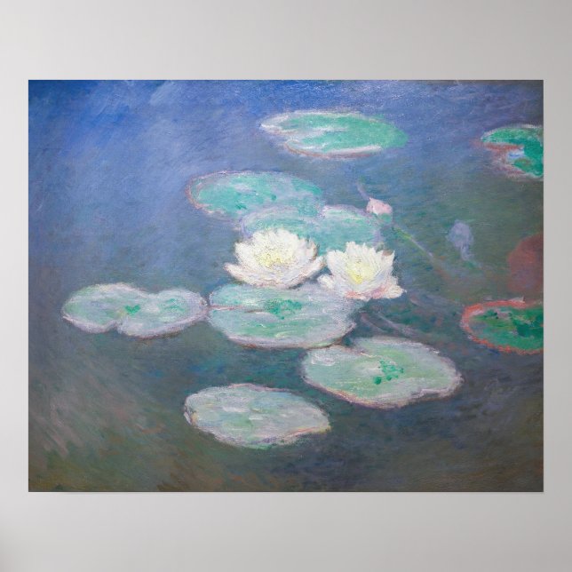 Affiche Claude Monet - Lys à eau, effet du soir (Devant)