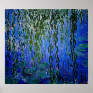 Affiche Claude Monet - Lys d'eau avec saule plumant