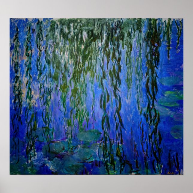 Affiche Claude Monet - Lys d'eau avec saule plumant (Devant)