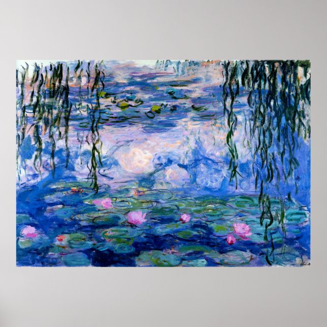 Affiche Claude Monet - Lys d'Eau Bleue (Devant)