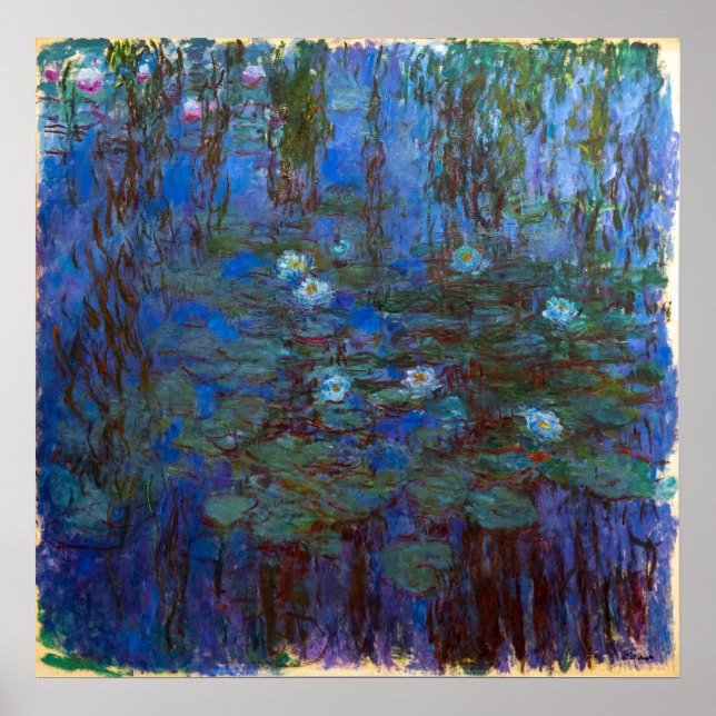 Affiche Claude Monet - Lys d'Eau Bleue (Devant)