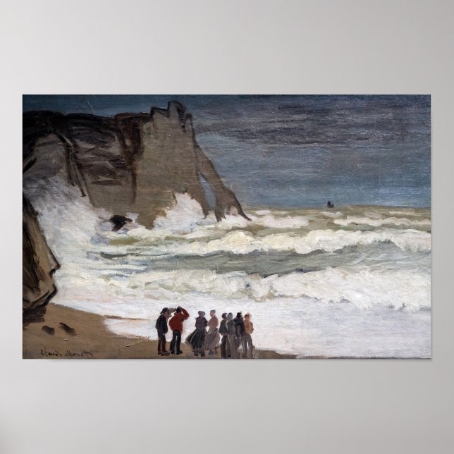 Affiche Claude Monet - Mer agitée à Etretat (Devant)