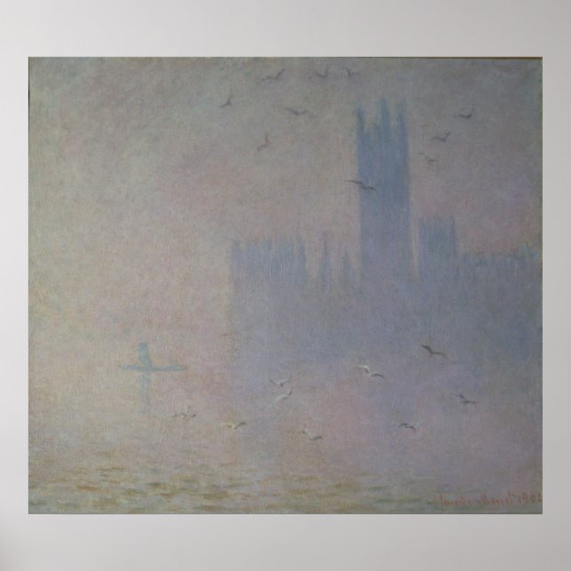 Affiche Claude Monet | Mouettes au-dessus des Chambres du  (Devant)