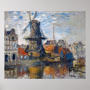Affiche Claude Monet - Moulin à vent, Amsterdam
