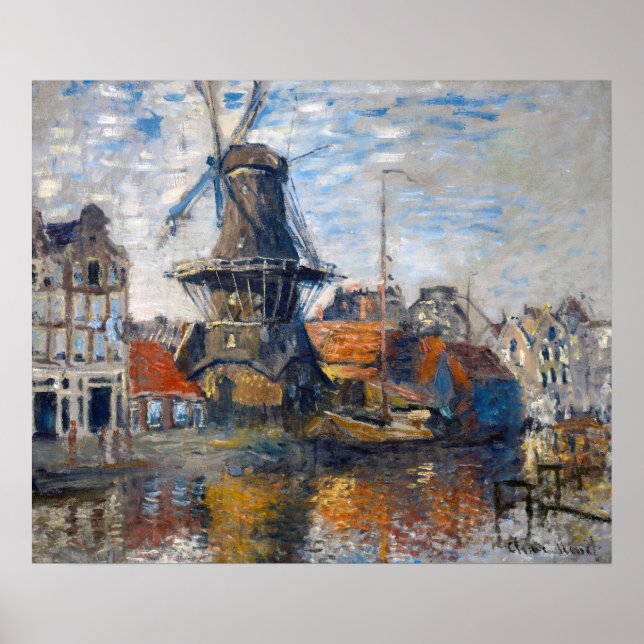 Affiche Claude Monet - Moulin à vent, Amsterdam  (Devant)