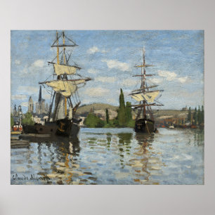 Affiche Claude Monet Navires sur la Seine Voyage Artistiqu