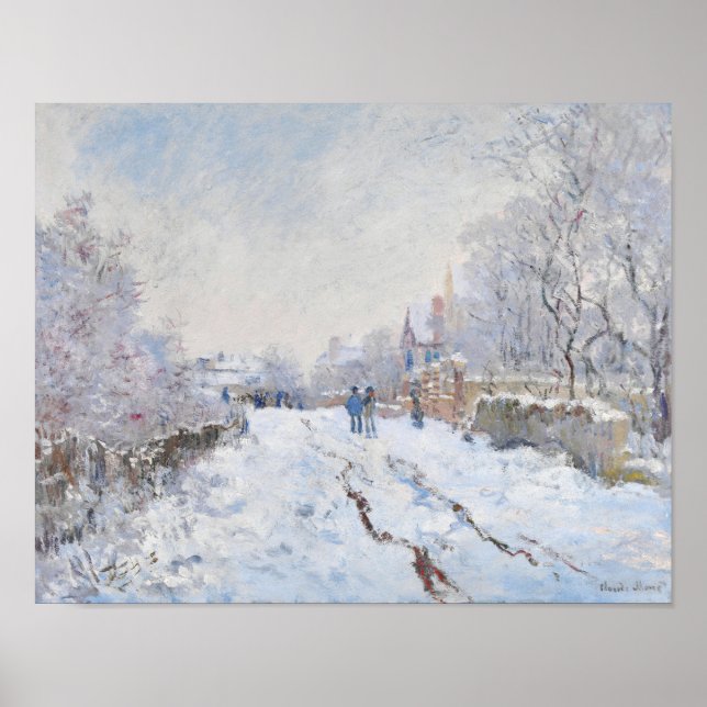Affiche CLAUDE MONET - Neige à Argenteuil (1874) (Devant)