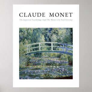 Affiche Claude Monet, nénuphars et pont japonais