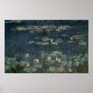Affiche Claude Monet   Nénuphars : Réflexions vertes