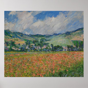 Affiche Claude Monet Painting, Champ de pavot à Giverny