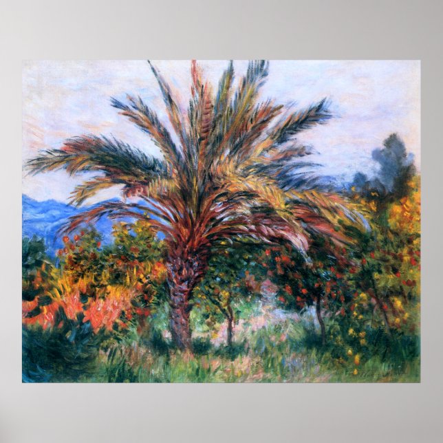 Affiche Claude Monet : Palmier à Bordighera (Devant)