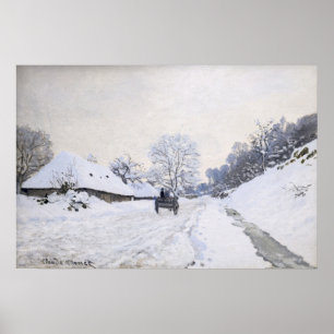 Affiche Claude Monet - Panier sur la route des neiges à Ho