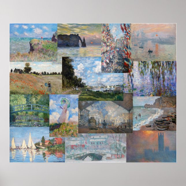 Affiche Claude Monet - Patchwork de chefs-d'oeuvre (Devant)
