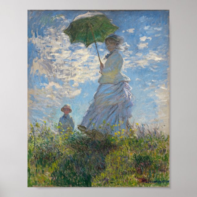 Affiche Claude Monet Peinture de dame avec parasol (Devant)