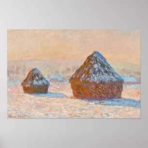 Affiche Claude Monet - Piles à roues, Effet neige, Matin