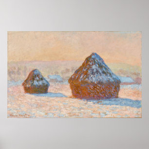 Affiche Claude Monet - Piles à roues, Effet neige, Matin