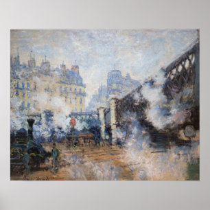 Affiche Claude Monet - Pont de l'Europe, Gare Saint-Lazare
