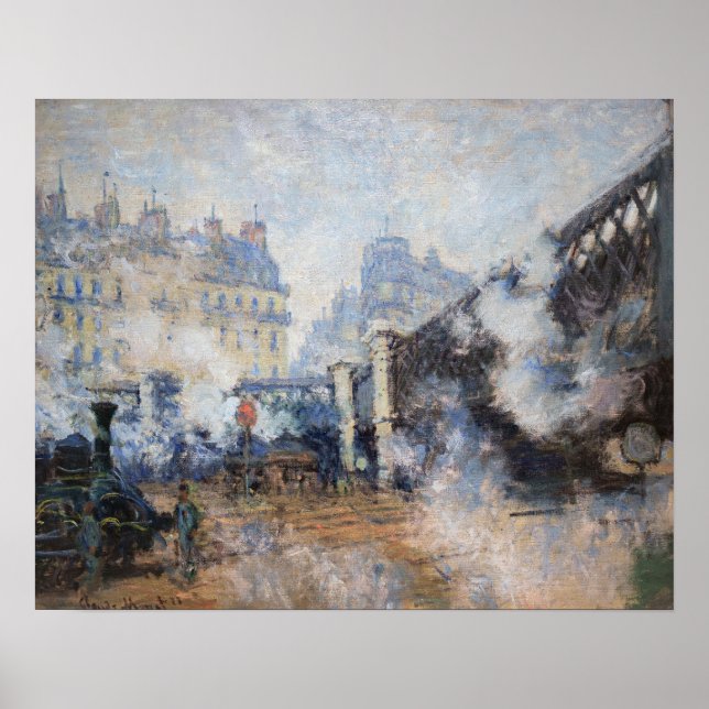 Affiche Claude Monet - Pont de l'Europe, Gare Saint-Lazare (Devant)