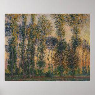 Affiche Claude Monet - Poplars à Giverny, lever du soleil