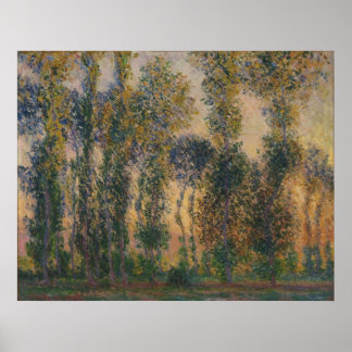 Affiche Claude Monet - Poplars à Giverny, lever du soleil