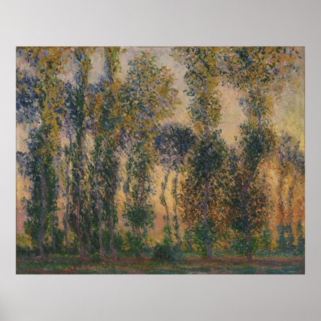 Affiche Claude Monet - Poplars à Giverny, lever du soleil (Devant)