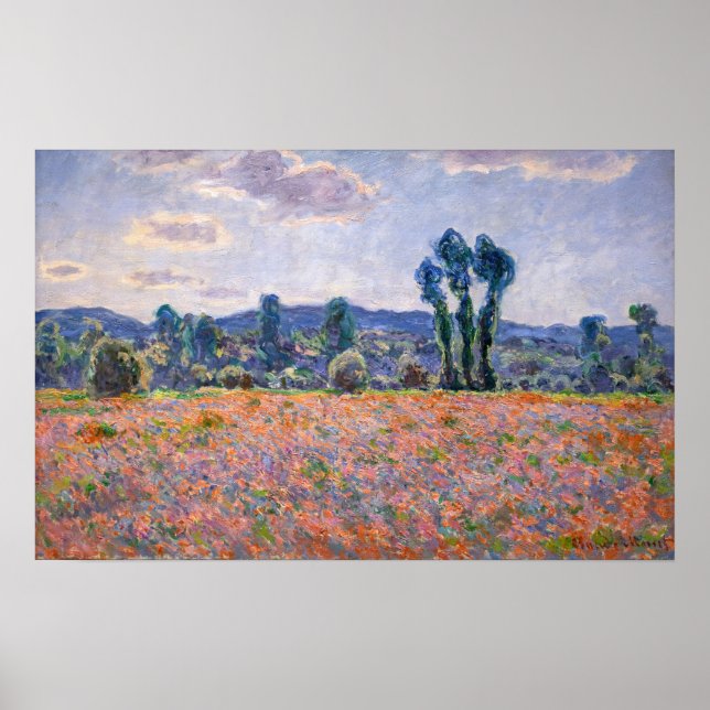 Affiche Claude Monet - Poppy Field 1890 (Giverny) (Devant)