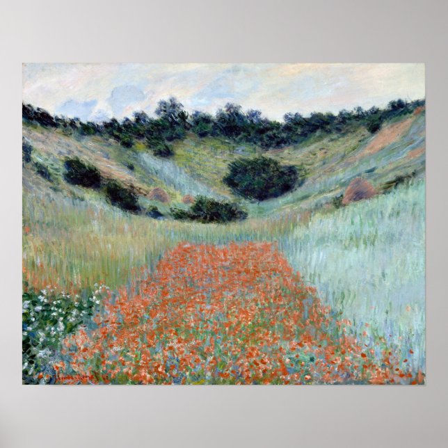 Affiche Claude Monet Poppy Field dans un creux près de Giv (Devant)