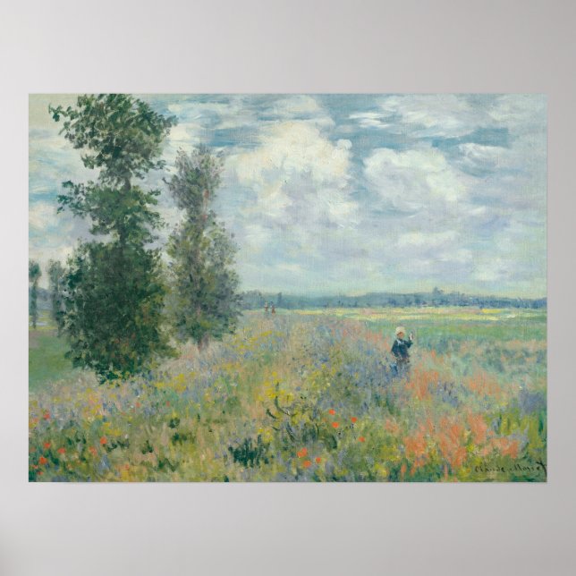 Affiche CLAUDE MONET - Poppy Fields near Argenteuil (1875) (Devant)