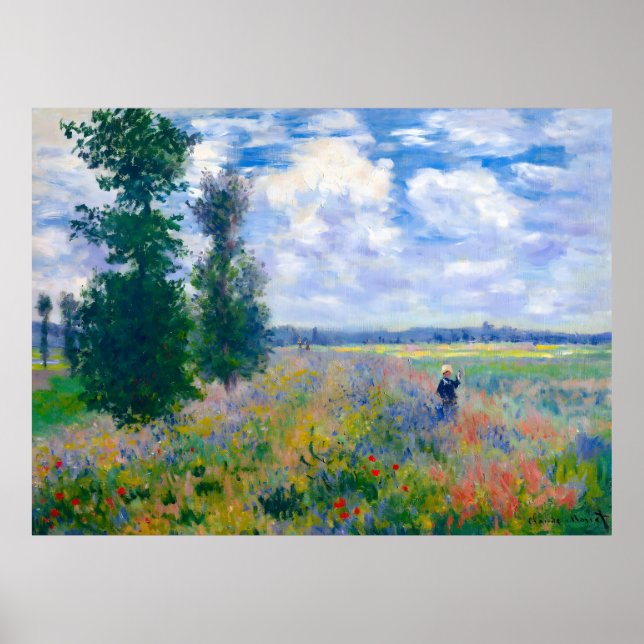 Affiche Claude Monet, Poppy Fields près d'Argenteuil, 1875 (Devant)