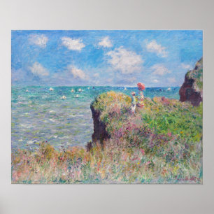 Affiche Claude Monet - Promenade Cliff à Pourville