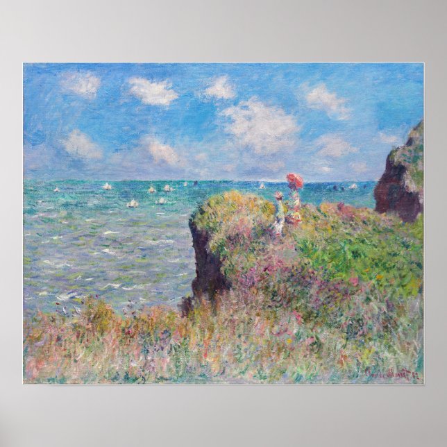 Affiche Claude Monet - Promenade Cliff à Pourville (Devant)
