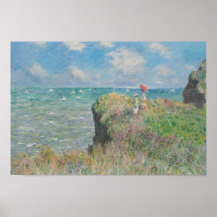 Affiche Claude Monet - Promenade Cliff à Pourville
