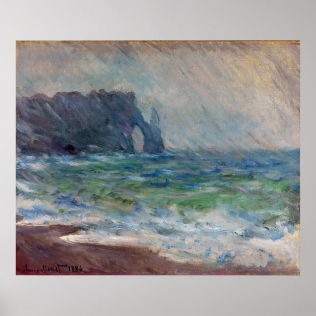 Affiche Claude Monet Rainfall Etretat Normandie France (Devant)