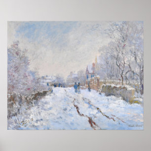 Affiche Claude Monet - Scène de neige à Argenteuil