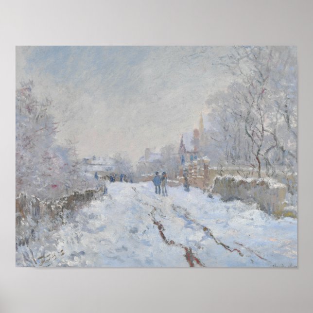 Affiche Claude Monet - Scène de neige à Argenteuil (Devant)