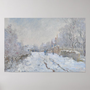 Affiche Claude Monet - Snow Scene at Argenteuil