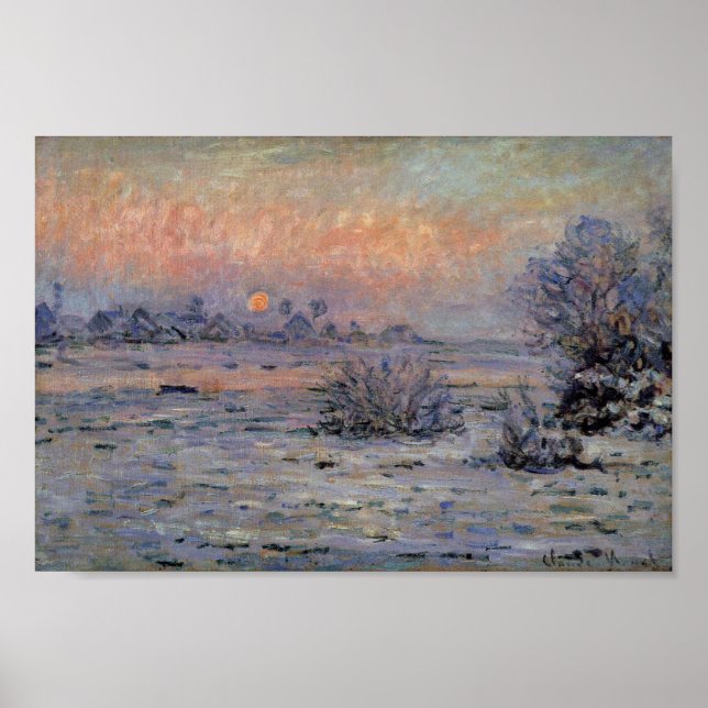 Affiche Claude Monet Soleil d'hiver à Lavacourt Wintersun (Devant)