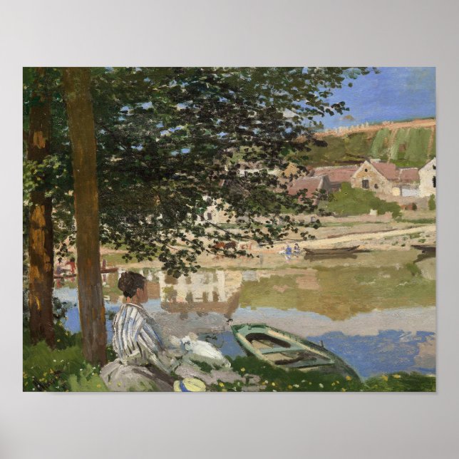 Affiche Claude Monet - Sur la rive de la Seine, Bennecour (Devant)