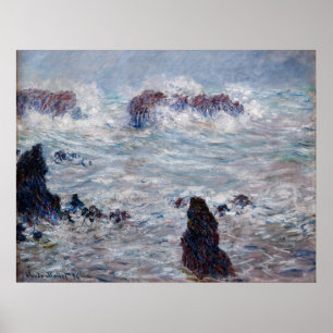 Affiche Claude Monet - Tempête au large de la côte Belle-Î