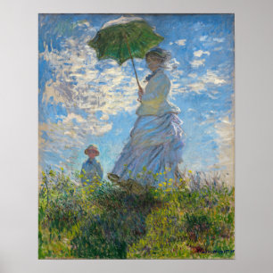 Affiche Claude Monet - The Promenade, Woman with a Parasol