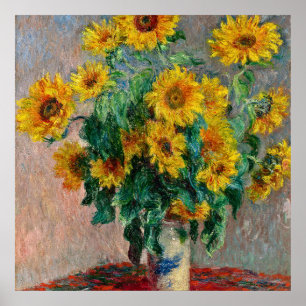 Affiche Claude Monet - Tournesols