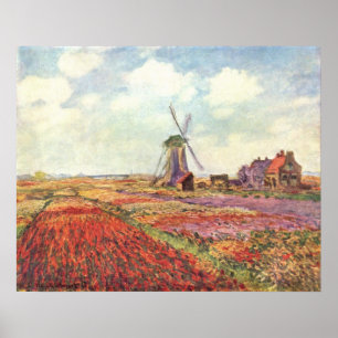 Affiche Claude Monet - Tulip fields aux Pays-Bas - 1886