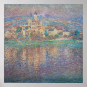 Affiche Claude Monet - Vetheuil, Coucher de soleil