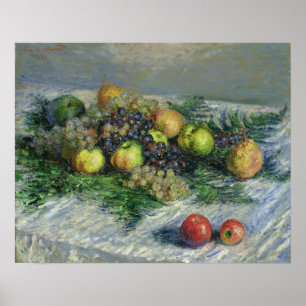 Affiche Claude Monet   Vie morte avec poires et raisins